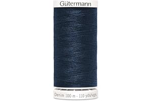 ‎NÄHMIT Nähmit - Gütermann DENIM 100-Meter Jeansgarn hochwertig und reißfestes Nähmaschinengarn + GRATIS FARBKARTE (A20-6855)