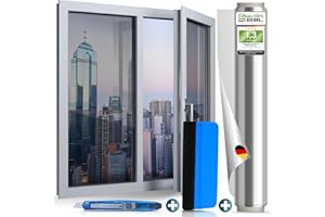 WindowShield® | UV-Schutz Sonnenschutzfolie Fenster innen oder außen | Spiegelfolie Selbstklebend | Selbsthaftend, Silber reflektierende Fensterfolie | Rückstandslose Sonnenschutz Folie | 60 x 200 cm