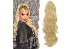 BARSDAR Coleta Postiza Rizada Pelo con Pinza de Garra, 50 cm Largas Cola de Caballo Extensiones Ondulado Ponytail Extension Clip in Postizos de Pelo para Mujeres