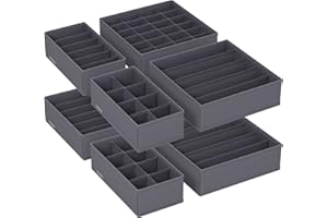 SONGMICS Unterwäsche-Organizer 8er Set, Schubladen-Organizer, faltbar, Ordnungssystem Kleiderschrank, Aufbewahrungsbox Schran