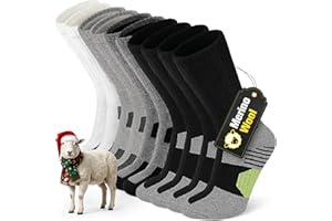 SIMIYA Merino Wool Socks for Men - Cosy Warm Thermal Socks Thick Cushion Winter Socks, Crew Sports Sock for Outdoor Work Walking Hiking Running Skiing UK Size 6-12
