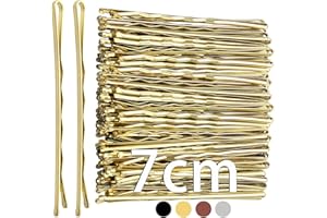 Mbsomnus 7cm Horquillas Pelo Mujer 50 Piezas Pelo Mujer Dorado Bobby Pins Horquillas Pelo Niñas Empuñaduras Kirby Onduladas Ideal para Todo Tipo de Cabello