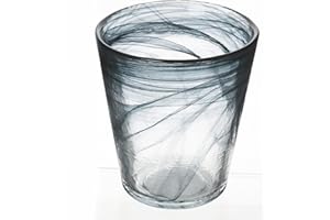 Villa d'Este Home Tivoli 1996 Lot de 6 verres à eau conique 250 ml en verre, surface dégradée, noir, Albâtre
