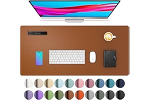 Aothia podkładka na biurko, ze skóry PU, podkładka pod mysz, antypoślizgowy ochraniacz na biurko, wodoodporna podkładka na biurko do biura i domu (80 x 40 cm, brązowa)