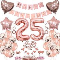 25 Jaar Verjaardag Versiering | Roségoud | Versiering Verjaardag | Feestversiering