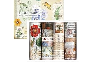 Lychii 20 Rollen Washi Tape Set, Vintage Breite Dekoratives Klebeband, Kollektion für Bastler, verschönert Journals, Planer, Karten und Scrapbooking