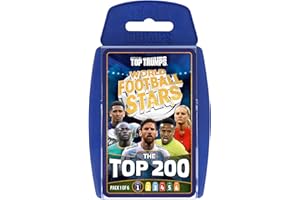 Top Trumps World Football Stars Top 200 Card Game Pack 1, Play with Lionel Messi, Sadio Mane, Mac Allister, Ederson and Jamal Musiala, educational gift for ages 6 plus