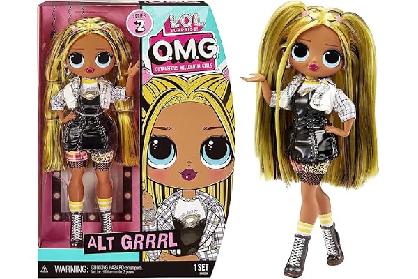 LOL Surprise OMG House of Surprises Poupée mannequin Série 2 - ALT GRRRL - Contient des accessoires & socle - À collectionner - Dès 4 ans