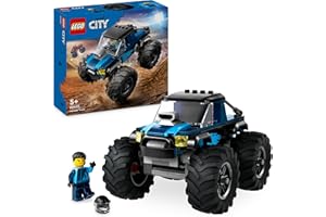 LEGO City Monster Truck Azul de Juguete, Camión Todoterreno y Minifigura de Conductor, Set de Juego Infantil Imaginativo, Divertido Regalo para Niños y Niñas de 5 Años o Más 60402