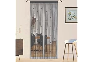 QiBoYuYe Beaded Door Curtain Fly Screen for Doors Window String Curtains Room Dividers Doorways Panel Living Bedroom Closet Drapes (grey, 90x200cm)