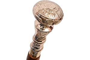 Samara Nautical Vintage Brass Handle Victorian Telescope Fold able Wooden Walking Stick Walking Cane