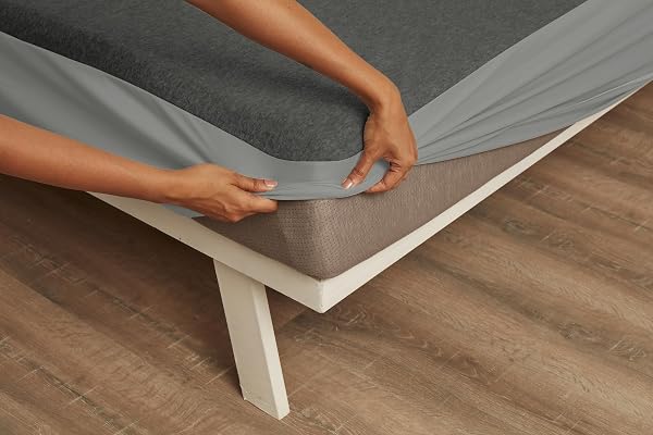 Wakefit Water Proof Terry Cotton Feel Mattress Protector | Alloy Grey | Machine Washable | Super Soft | Fits Mattress Upto 10