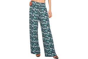 Urban GoCo Mujer Pantalón Palazzo de Pierna Ancha Casual Estampado Floral Baggy Pantalones