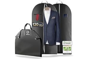 FR FIRIO FiRiO 2x Portatrajes Plegable I MATERIAL 50% MÁS GRUESO I Porta Trajes Caballero o Mujer I Bolsa Portatrajes Hombre Viaje I Antipolillas Funda Traje Hombre I Antipolvo Fundas Ropa Armario I 120x60cm