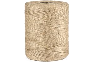 G2PLUS 300m Cuerda de Yute Natural Yute Twine 1.5mm-Cuerda Manualidades Cuerda de jardinería Bricolaje para el hogar de 2 hebras para jardinería,Envoltura de Regalos,Plantas
