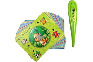 Boxiki kids - Schede flash per bambini in età prescolare con 100 quiz, 50 schede flash e una penna intelligente, giocattoli educativi e di apprendimento per bambini di 3 anni +