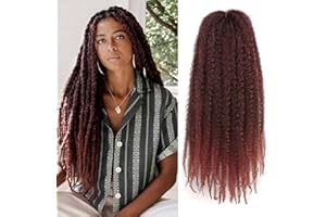 XIIMENALU Marley Twist - Pelo trenzado afro trenzado rizado Cuban Twist Hair Senegalese Twist Crochet Hair Marley Twist Hair Sintético Crochet Trenzas Marley Hair (T350#, 18 pulgadas/6 paquetes)