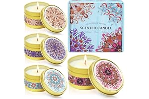 SCENTORINI Bohemio Velas Perfumadas Aromáticas 100% Cera de Soja Natural Decorativas Set de Regalo Aroma de Manzana Canela, Lino, Rosa Sándalo, Lavanda Vainilla
