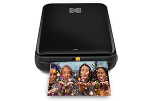 KODAK Step Sofort-Smartphone-Fotodrucker - Tragbarer Mini-Farb-Mobilfotodrucker - Zink 2x3” Klebefotos - Bluetooth-kompatibel mit iOS- & Android-Geräten - Spaßige Bearbeitungs-App - Schwarz