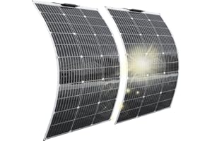 Aysolar 200W 12V Panneau Solaire Souple 2pc 100W Monocristallin Panneaux Solaires pour 12V/24V Batterie Camping-Car Camper Van Bateaux Caravane et autres Surfaces Irrégulières