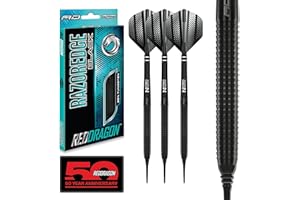 RED DRAGON Flechette Pointe Acier/Plastique Razor Edge Fléchettes 85% Tungstene | Flechettes 20g, 22g, 24g, 26g, 28g Steeltip ou 20g Softip | 3 x Fléchette Professionnelle | 3 x Ailettes | 3 x Tiges