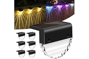 YIKANWEN 6 sztuk lamp solarnych do ogrodu na zewnątrz, lampy ogrodowe LED do dekoracji dziedzińca, tarasu, ścieżki, schodów, 2 tryby świecenia LED, ciepła biel/zmiana koloru