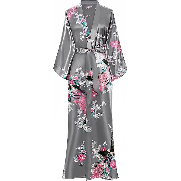 BABEYOND Damen Morgenmantel Kimono - Leichter Chiffon Bademantel