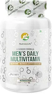 NutrineLife Multivitamin For Men Supplement Men,s Daily With Multivitamin, Essential Minerals, Phytonutrients, Antioxidants with Phyto Men Blend, 90 Tablets (Pack of 1)