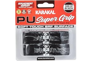 Karakal PU Supergrip Replacement Racquet Grip - tennis/badminton/squash 2 x Grip (Black)