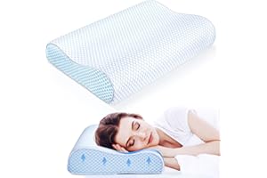 ‎DIKI DIKI Memory Foam Kissen, Orthopädisches Nackenstützkissen Nackenkissen Kopfkissen Ergonomisches Schlafkissen Höheneinstellbare für Seiten- und Rückenschläfer, mit Waschbarer Bambus Kopfkissenbezug