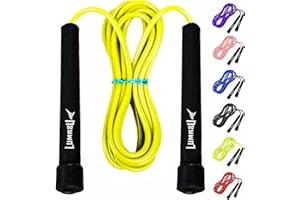 LUMAZU Adjustable Skipping Rope for Adults Kids Non-Slip Handle Home and Gym Tangle Free Jump Rope for Fat Burning, Speed Training, Fitness Workout, Crossfit Boxing, MMA Warm up Speed Rope