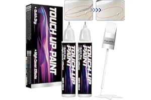 HuakChai Stylo de retouche peinture carrosserie, Stylo de retouche peinture voiture 2 en 1, réparation professionnelle des rayures de peinture automobile, stylo retouche peinture voiture (Blanc)