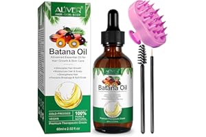 IFUDOIT Batana Oil for Hair Growth 60ml with Scalp Massage, 100% Pure Batana Essential Oil for Skin Care, Repairs Damaged Hair, Nourishes The Scalp, Reduces Hair Loss, Hair Treatment Oil for All Hair Types