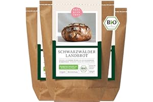 Bio Schwarzwälder Landbrot Brot Backmischung - Brotbackmischung für rustikales Brot - auch für Brotbackautomat geeignet - Bake with Love - (3er Pack)