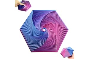 GOSKNOR Fractal Fidget Hexagon, 3D Printed Hexagon Fidget Plastic Fidget Hexagon Cube Funny Hexagon Distortion Desk Toys for Stress Alleviation (Purple Blue)