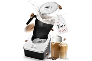 ‎CLATRONIC Clatronic® Milchaufschäumer für warme und kalte Milch | Milchaufschäumer elektrisch mit integrierter Heizfunktion | 750ml Behälter | ideal für heiße Schokolade, Cappuccino und Eiskaffee | MS 3326