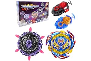 Acebwhtoy 2 Pcs Bey Battling Blade, 4D Metal Burst Battle Gyros Set with Custom Launcher, Gyroscope Gyro Novelty Toys Set, Perfect Children's Day Birthday Gift for Kids aged 6+