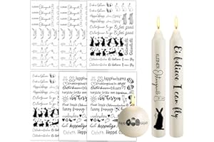Bolosa 6 Stück Kerzentattoos Ostern 19x14cm, Kerzen Tattoo Ostern Wasserschiebefolie Kerzen, Kerzensticker Kerzenfolie für Kerze Tasse DIY Geschenk, Kerzen Dekorieren, Kerzensprüche (A)