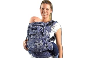 Regolo Baby Monkey Marsupio ergonomico, porta bebe, farfalle viola, zaino porta bambino e neonato (2-48 mesi)