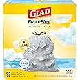 Glad Tall Kitchen Drawstring Trash Bags - OdorShield 13 Gallon White Trash Bag, Febreze Fresh Clean - 110 Count