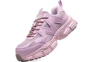KOIFISH Sicherheitsschuhe Damen Leicht Arbeitsschuhe rutschfest mit Stahlkappe Sportlich Atmungsaktiv Schutzschuhe