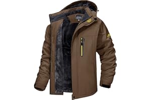 MAGCOMSEN Chaqueta impermeable para hombre Chaqueta de esquí cálida de forro polar a prueba de viento Multibolsillos