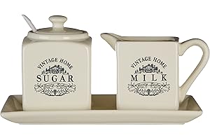 Premier Housewares - Juego de azucarero y Jarra de Leche, Color Crema