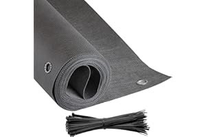 COVER IT Balkon Sichtschutz Ohne Bohren Balkonsichtschutz Graphit mit Ösen 95 x 700 cm Sichtschutz Balkon Ohne Bohren - Sichtschutz für Balkon Terrasse - Sichtschutz Balkongeländer