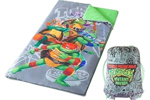 IDEA NUOVA Ninja Turtles Mutant Mayhem Slumber Set,Comfortable Sleeping Bag with Convenient Sling Bag