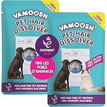 Vamoosh Pet Hair Remover - Hair Remover for Washing Machines, 18x100g (6 Boxes) Removes Odor, Dissolves Dog, Cat, Horse and Pet Hair, Cleans Bedding