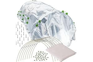 TTL Garden Folientunnel Set Flex XL 32 mit PE Folie 10 x 2,5 m - 10 x Fiberglas Bögen & PE Anzuchtfolie 10x2,5m breit, Rund Bogen Abdeckung Frühbeet Hochbeet Gemüsebeet stabil langlebig & rostfrei