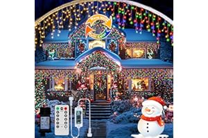 RJEDL 18+5M 600 LED Rinnovabili Luci di Natale da Esterno 3 in 1 Luci Natalizie da Esterno Cascata con 8 Modalità,Timer,Funzione Memoria Tenda Luminosa Esterno per Decorazioni Natalizie da Balcone