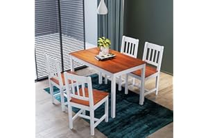 ZANOFIRA Kitchen Dining Table Set with Chairs Set 4 Pine Wood Dinner Set for Dining Room and Living Room Furniture Sets