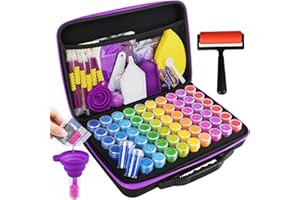 JOYBOY Diamond Painting Accessoires Boite,Boite Diamond Painting Rangement,avec Entonnoir,pour Broderie Diamant Kit Complet,Peinture Diamant